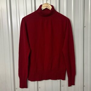 Apt 9 Red Cashmere Long Sleeve Knit Turtleneck Sweater Women Large Casual Cozy